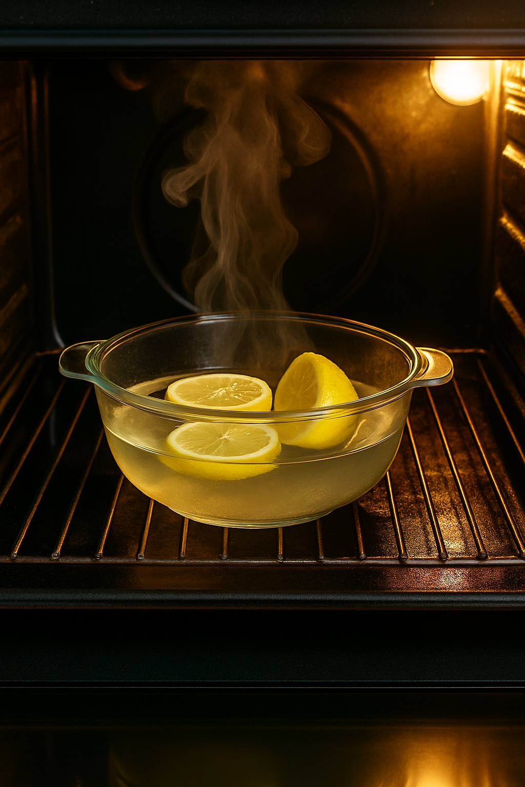 Fırın temizliği için limonlu buhar